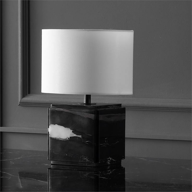 Safavieh Zahra Marble and Iron Table Lamp in Black / White