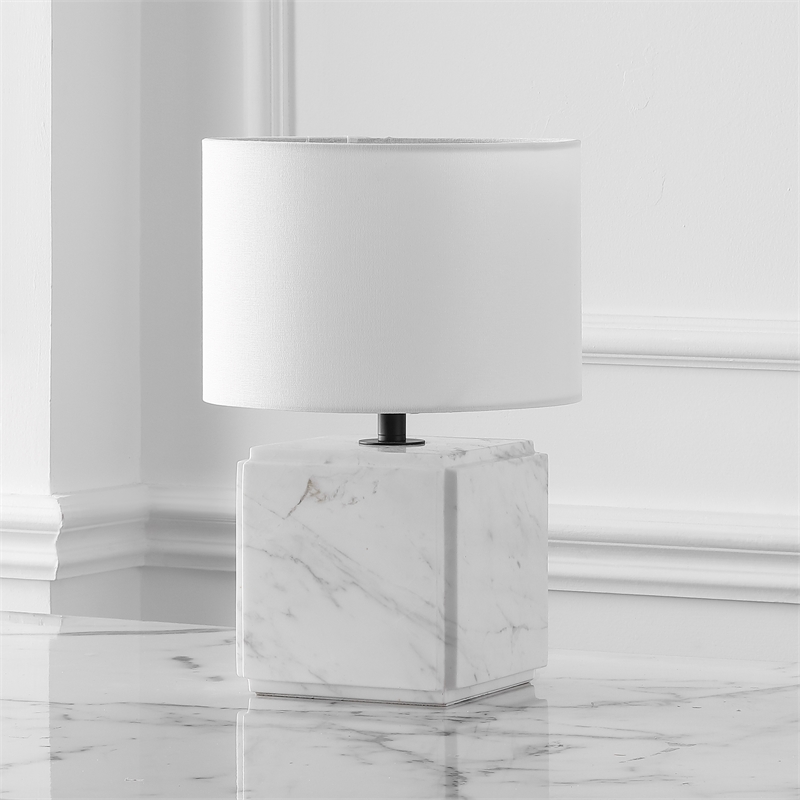 Safavieh Zahra Marble and Iron Table Lamp in White