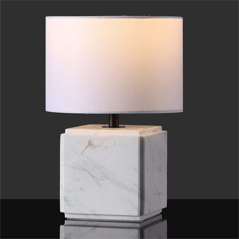 Safavieh Zahra Marble and Iron Table Lamp in White