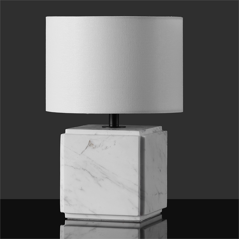 Safavieh Zahra Marble and Iron Table Lamp in White