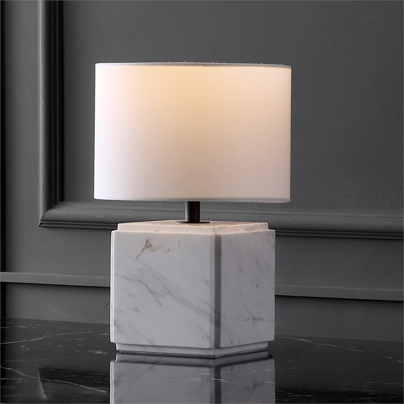 Safavieh Zahra Marble and Iron Table Lamp in White