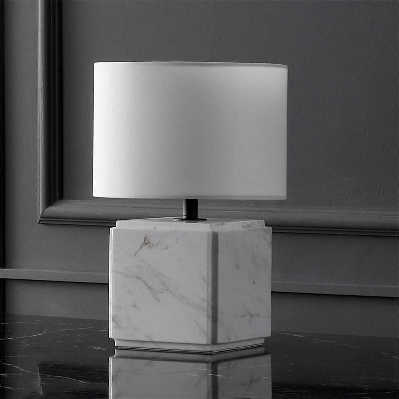 Safavieh Zahra Marble and Iron Table Lamp in White