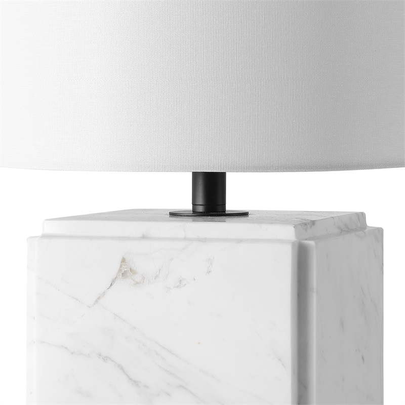 Safavieh Zahra Marble and Iron Table Lamp in White