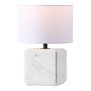 safavieh zahra marble and iron table lamp in white