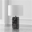 Safavieh Zahra Marble and Iron Tall Table Lamp in Black / White