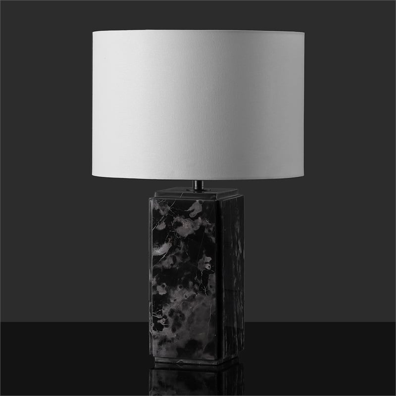 Safavieh Zahra Marble and Iron Tall Table Lamp in Black / White