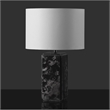 Safavieh Zahra Marble and Iron Tall Table Lamp in Black / White