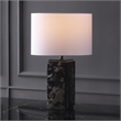 Safavieh Zahra Marble and Iron Tall Table Lamp in Black / White