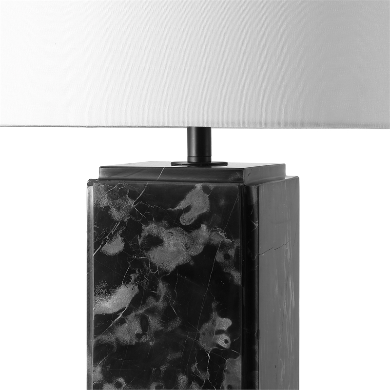 Safavieh Zahra Marble and Iron Tall Table Lamp in Black / White
