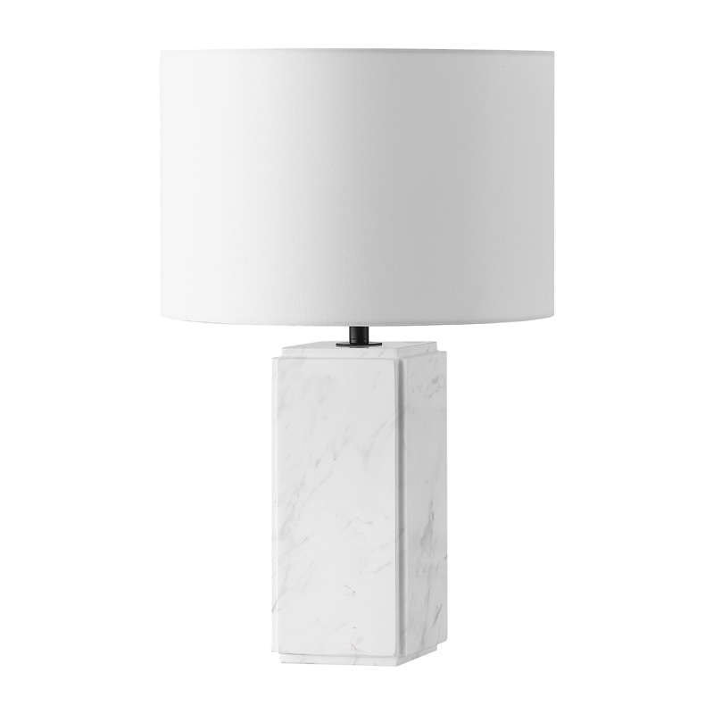 Safavieh Zahra Marble and Iron Tall Table Lamp in White