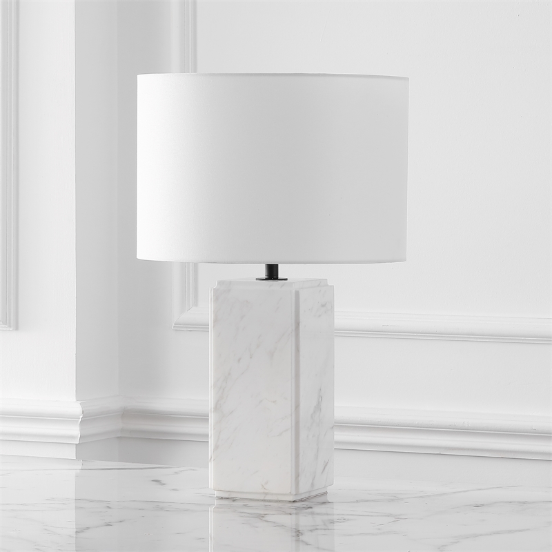 Safavieh Zahra Marble and Iron Tall Table Lamp in White