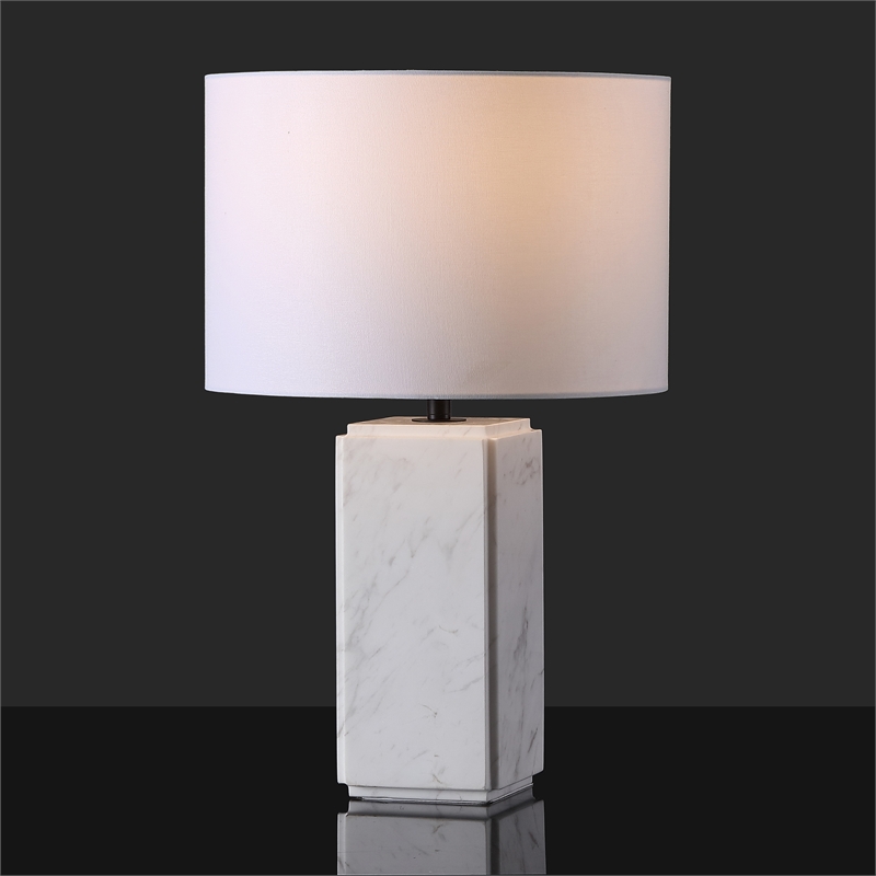 Safavieh Zahra Marble and Iron Tall Table Lamp in White