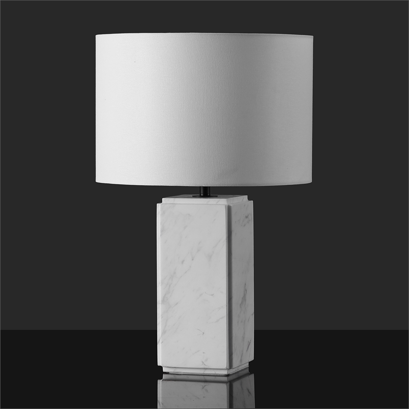 Safavieh Zahra Marble and Iron Tall Table Lamp in White