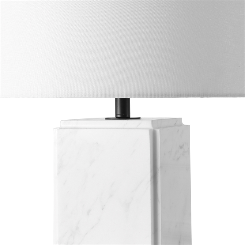 Safavieh Zahra Marble and Iron Tall Table Lamp in White