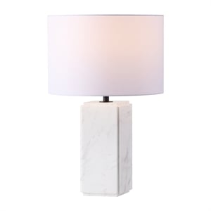 safavieh zahra marble and iron tall table lamp in white