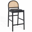 Safavieh Laylie Rattan And Leather Counter Stool in Black