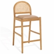 Safavieh Laylie Rattan And Leather Counter Stool in Brown / Natural