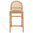 Safavieh Laylie Rattan And Leather Counter Stool in Brown / Natural