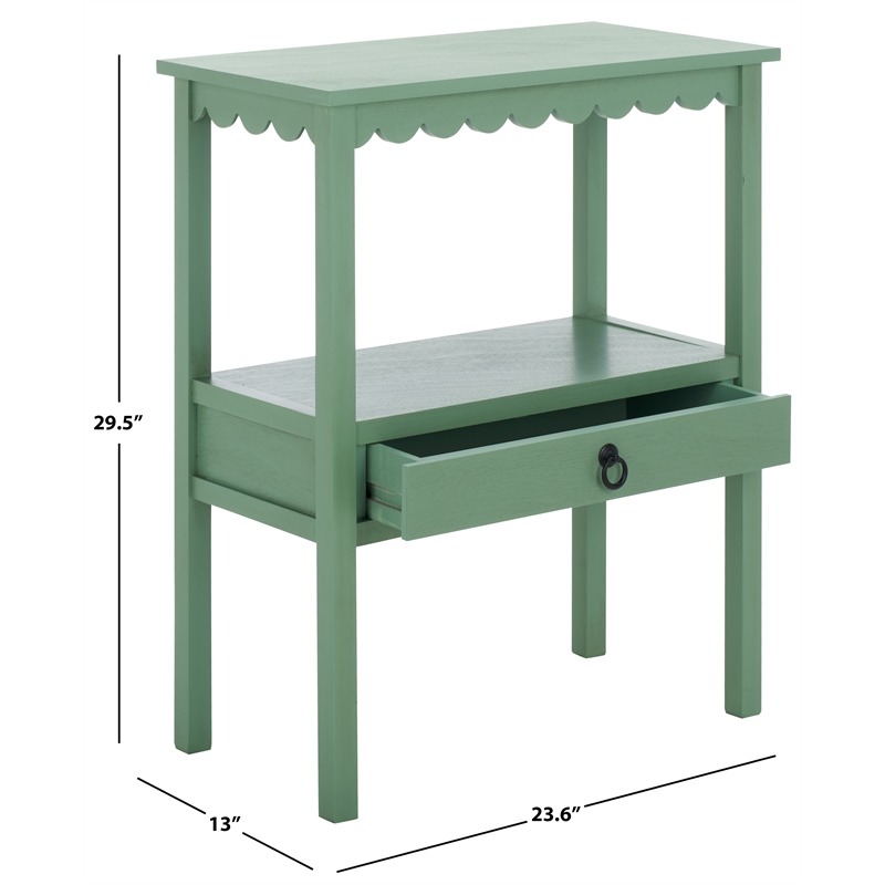 Safavieh Haven Wood Low Drawer Accent Table in Sage