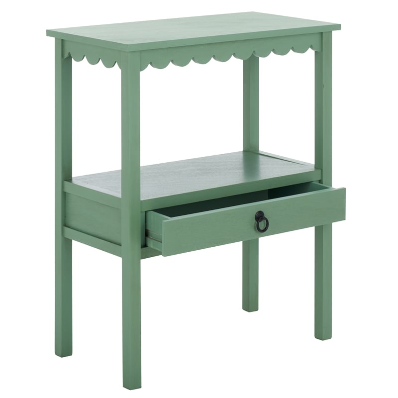 Safavieh Haven Wood Low Drawer Accent Table in Sage