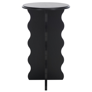 Safavieh Lilith Wavy Wood Accent Table in Matte Black