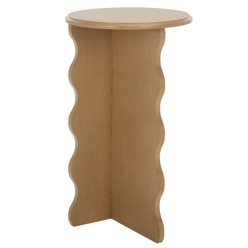 Safavieh Lilith Wavy Wood Accent Table in Brown