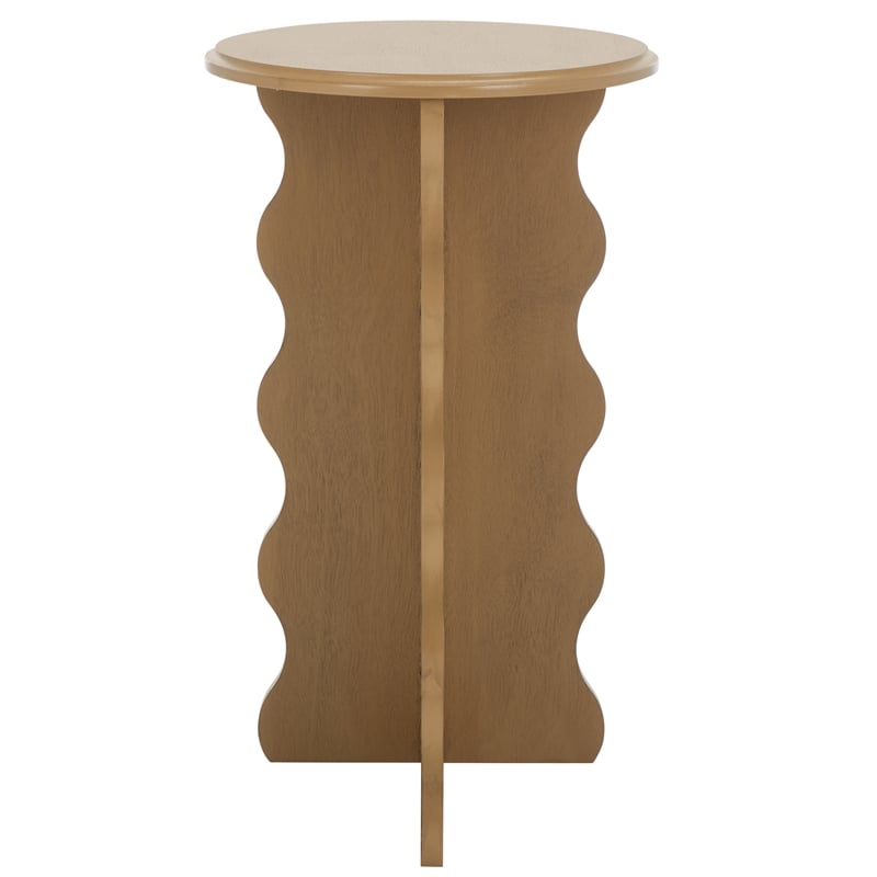 Safavieh Lilith Wavy Wood Accent Table in Brown