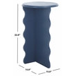 Safavieh Lilith Wavy Wood Accent Table in Blue