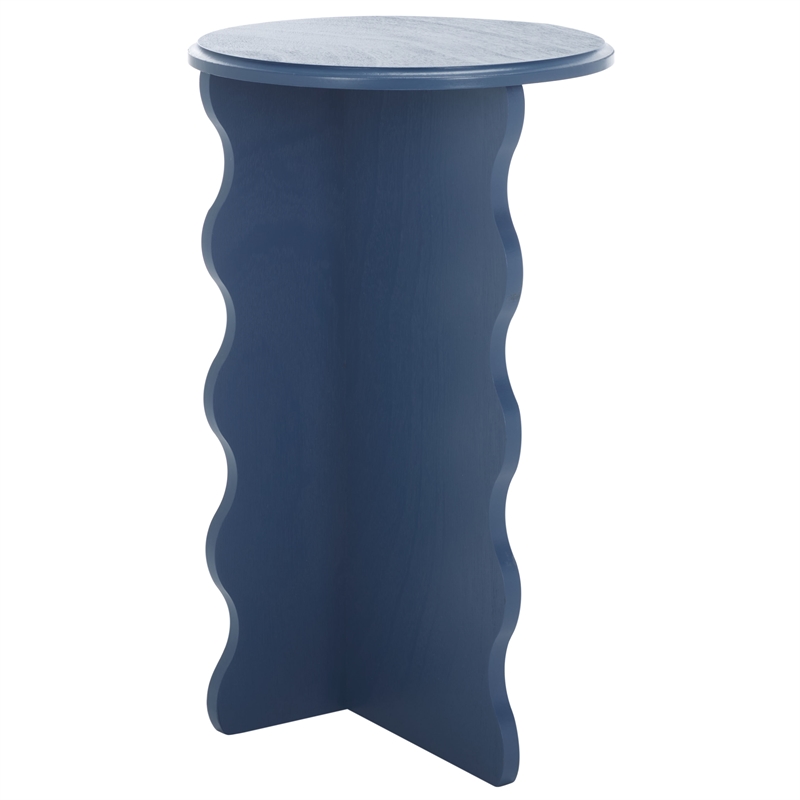 Safavieh Lilith Wavy Wood Accent Table in Blue
