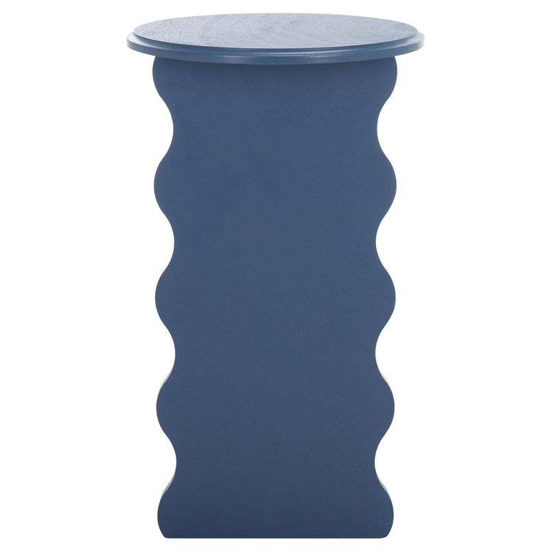 Safavieh Lilith Wavy Wood Accent Table in Blue