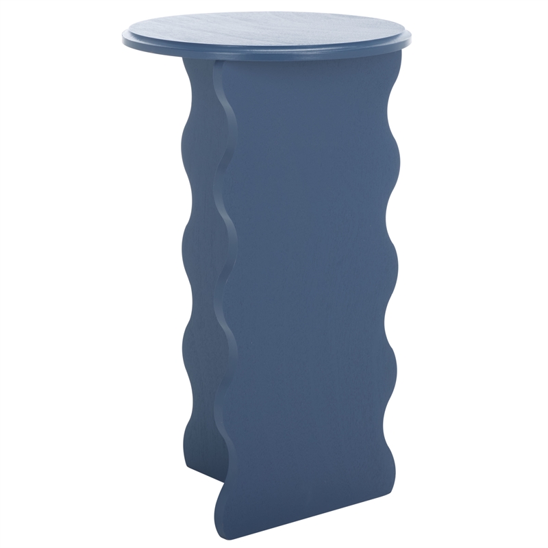 Safavieh Lilith Wavy Wood Accent Table in Blue
