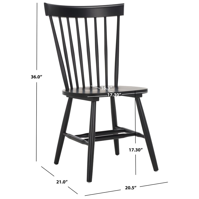 Safavieh Parker Wood Spindle Dining Chair (Set Of 2) in Matte Black