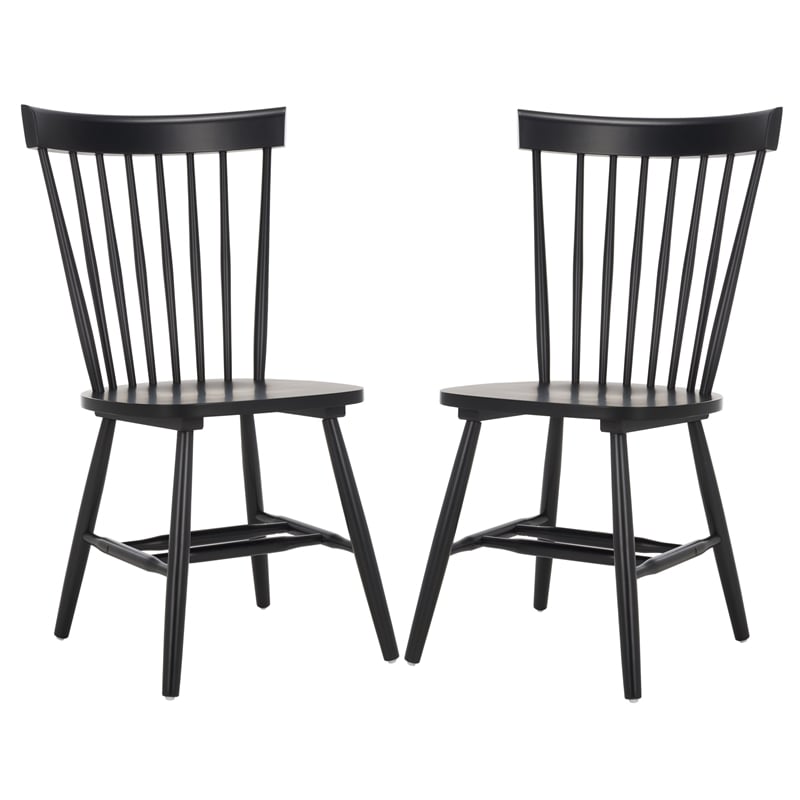 Safavieh Parker Wood Spindle Dining Chair (Set Of 2) in Matte Black