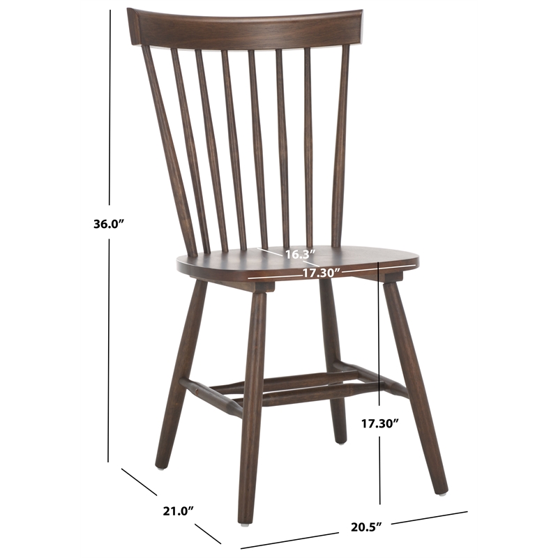 Safavieh Parker Wood Spindle Dining Chair (Set Of 2) in Dark Walnut