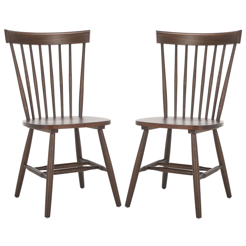 Safavieh Parker Wood Spindle Dining Chair (Set Of 2) in Dark Walnut