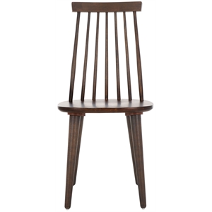 Safavieh Burris Wood Side Chair in Dark Walnut