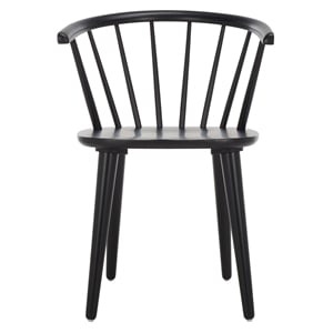 Safavieh Blanchard Wood Side Chair in Matte Black