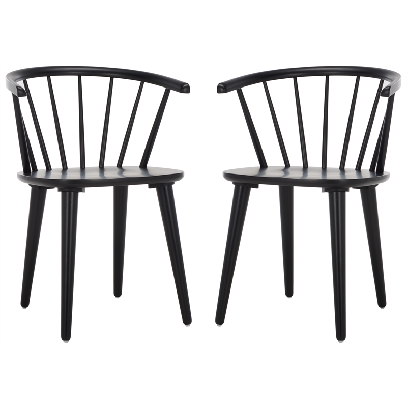 Safavieh Blanchard Wood Side Chair in Matte Black