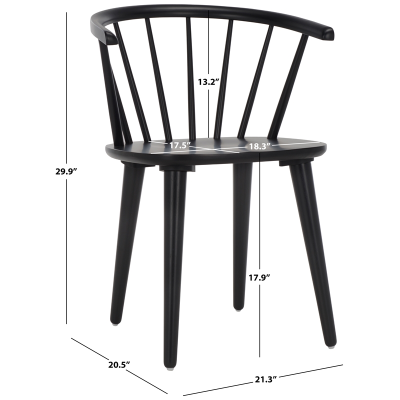 Safavieh Blanchard Wood Side Chair in Matte Black