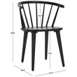 Safavieh Blanchard Wood Side Chair in Matte Black