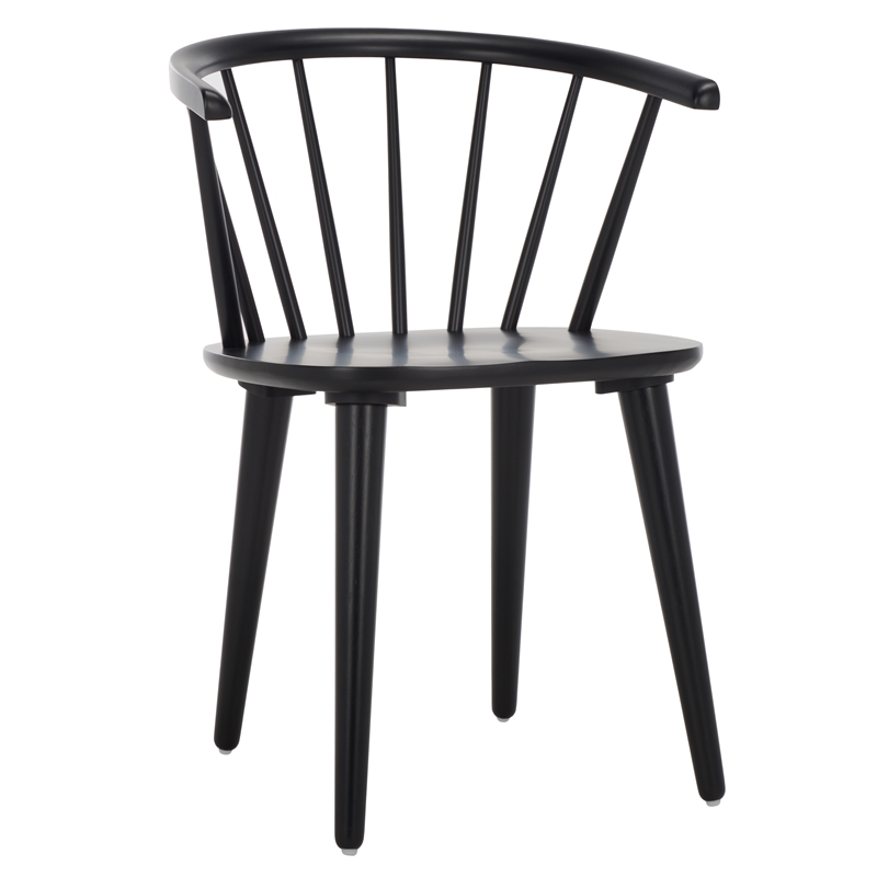 Safavieh Blanchard Wood Side Chair in Matte Black