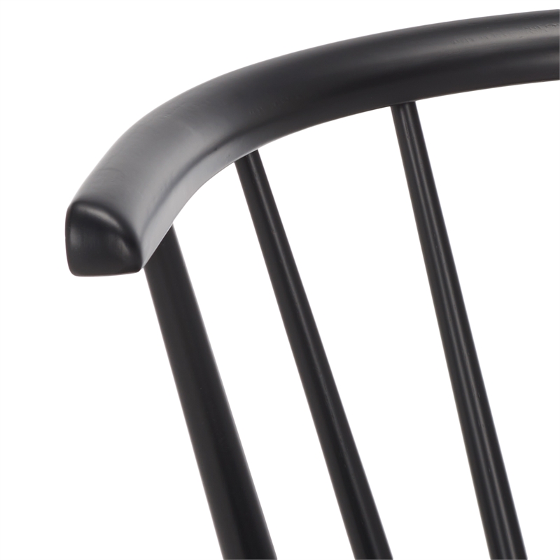 Safavieh Blanchard Wood Side Chair in Matte Black