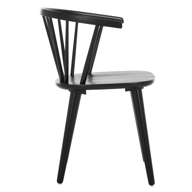 Safavieh Blanchard Wood Side Chair in Matte Black