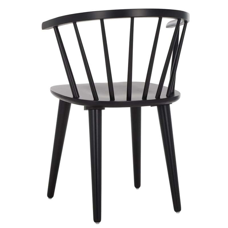 Safavieh Blanchard Wood Side Chair in Matte Black