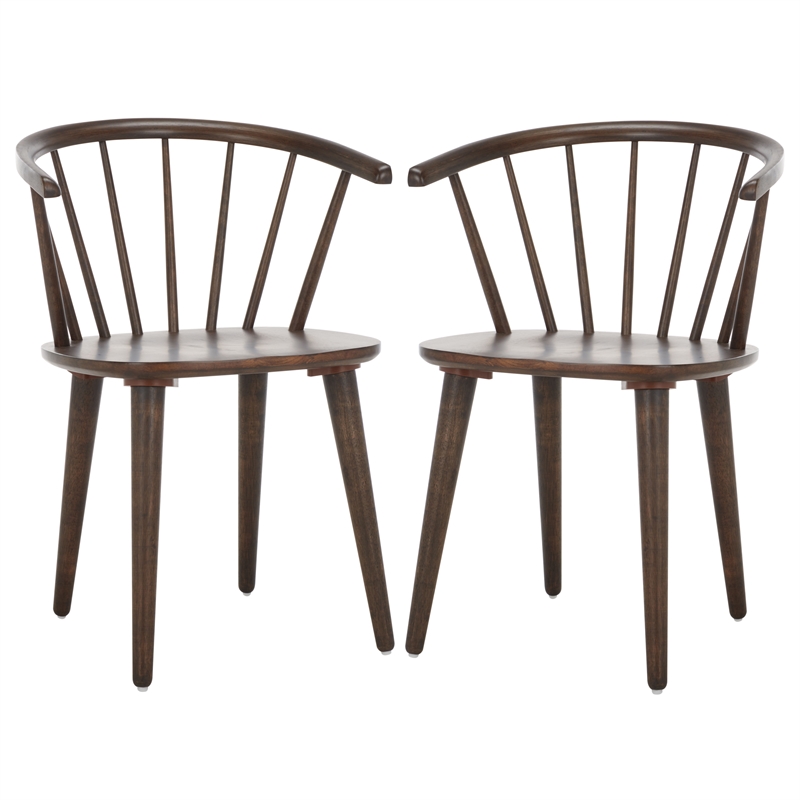 Safavieh Blanchard Wood Side Chair in Dark Walnut
