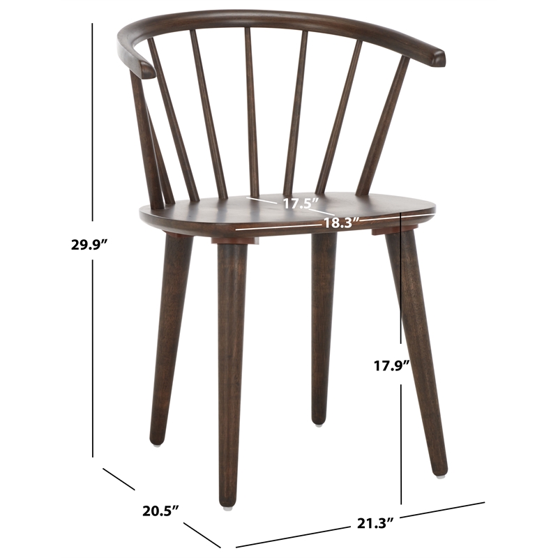 Safavieh Blanchard Wood Side Chair in Dark Walnut