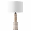 Safavieh Tywin Travertine and Iron Table Lamp in White
