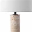 Safavieh Tywin Travertine and Iron Table Lamp in White