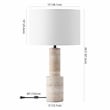 Safavieh Tywin Travertine and Iron Table Lamp in White