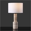 Safavieh Tywin Travertine and Iron Table Lamp in White
